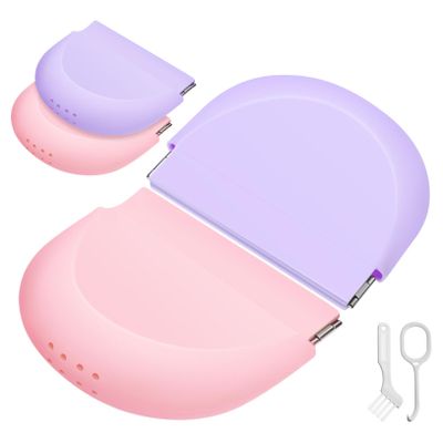 FRCOLOR 4pcs Pink Silicone Retainer Box Holder Case Retainer Case Storage for Cleaning and Daily Use