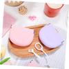 FRCOLOR 4pcs Pink Silicone Retainer Box Holder Case Retainer Case Storage for Cleaning and Daily Use view 2