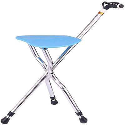 YQZQXWA Walking Stick with Seat Crutch Collapsible Chair Height Adjustable Stool Three-Legged Walking Stick Chair With Flashlight Light Walking Aid crutch-11.19 for Elderly Gift innovate