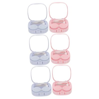 Beavorty 6sets Household Contact-Lens Case Convenient Contacts Holder Outdoor Contacts Box for Eye