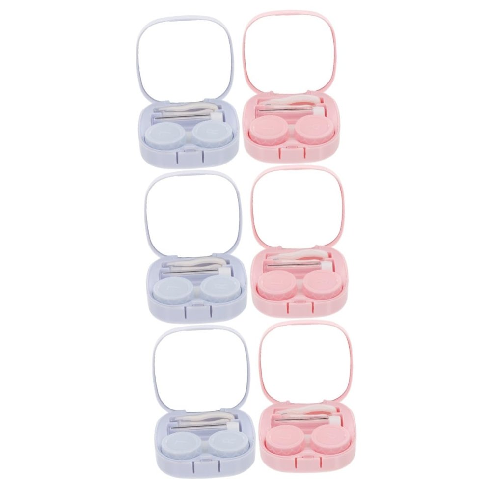 Beavorty 6sets Household Contact-Lens Case Convenient Contacts Holder Outdoor Contacts Box for Eye