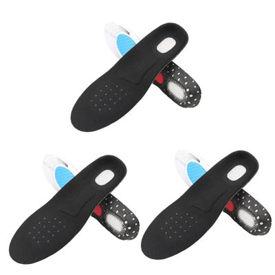 FRCOLOR 3pcs Unisex Gel Insoles for Sports Shoes Cushioned Arch Support Insert S for Foot Comfort and Shoe Filler