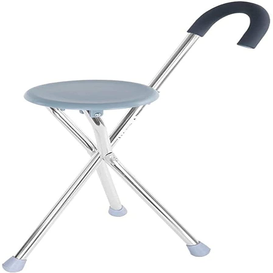 YQZQXWA Walking Stick with Seat Crutches Elderly Walking Stick Folding Tripod Canes Multi-Functional Retractable Triangle Stool Crutches for Elderly Gift innovate