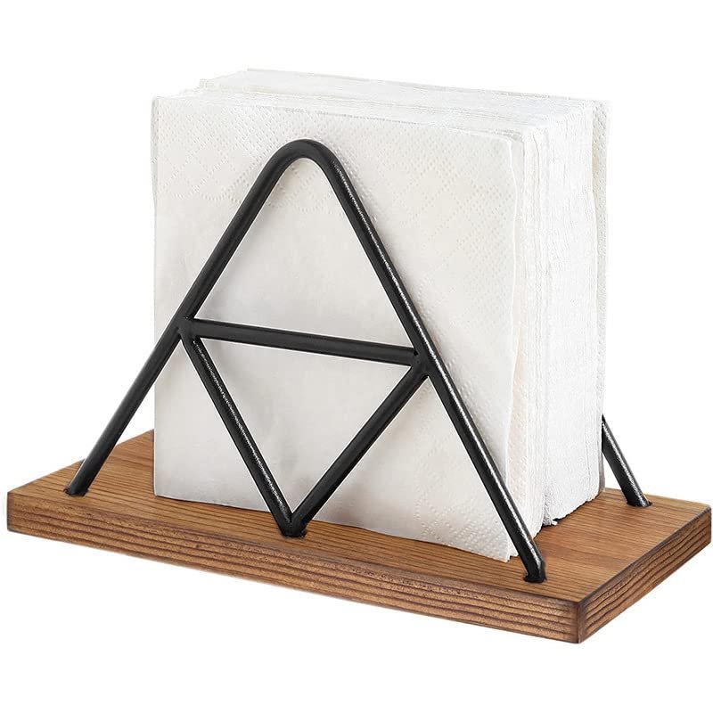 DFHS46JK Tissue Box Cover Triangular paper towel rack metal steel ring upright napkin paper rack western restaurant wrought iron paper towel finishing rack In Living Room