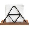 DFHS46JK Tissue Box Cover Triangular paper towel rack metal steel ring upright napkin paper rack western restaurant wrought iron paper towel finishing rack In Living Room view 3
