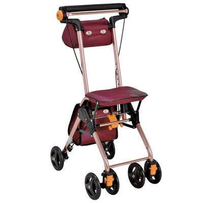 Mobility Aids Rollator Walker with Seat, Walking Aids 4 Wheels Portable Foldable, Medical Rolling Walker Double Brake System, Used for Seniors Walking Interesting