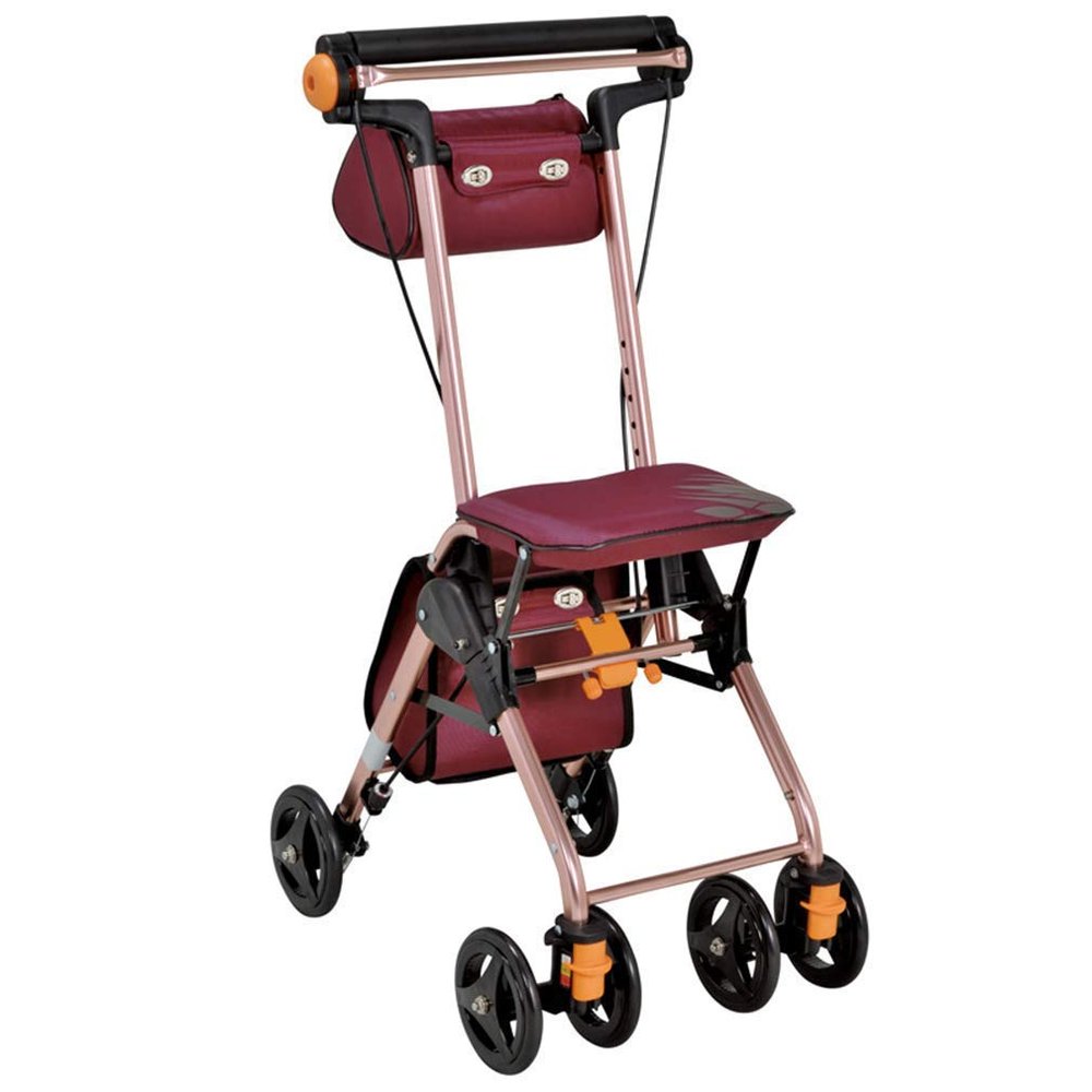 Mobility Aids Rollator Walker with Seat, Walking Aids 4 Wheels Portable Foldable, Medical Rolling Walker Double Brake System, Used for Seniors Walking Interesting