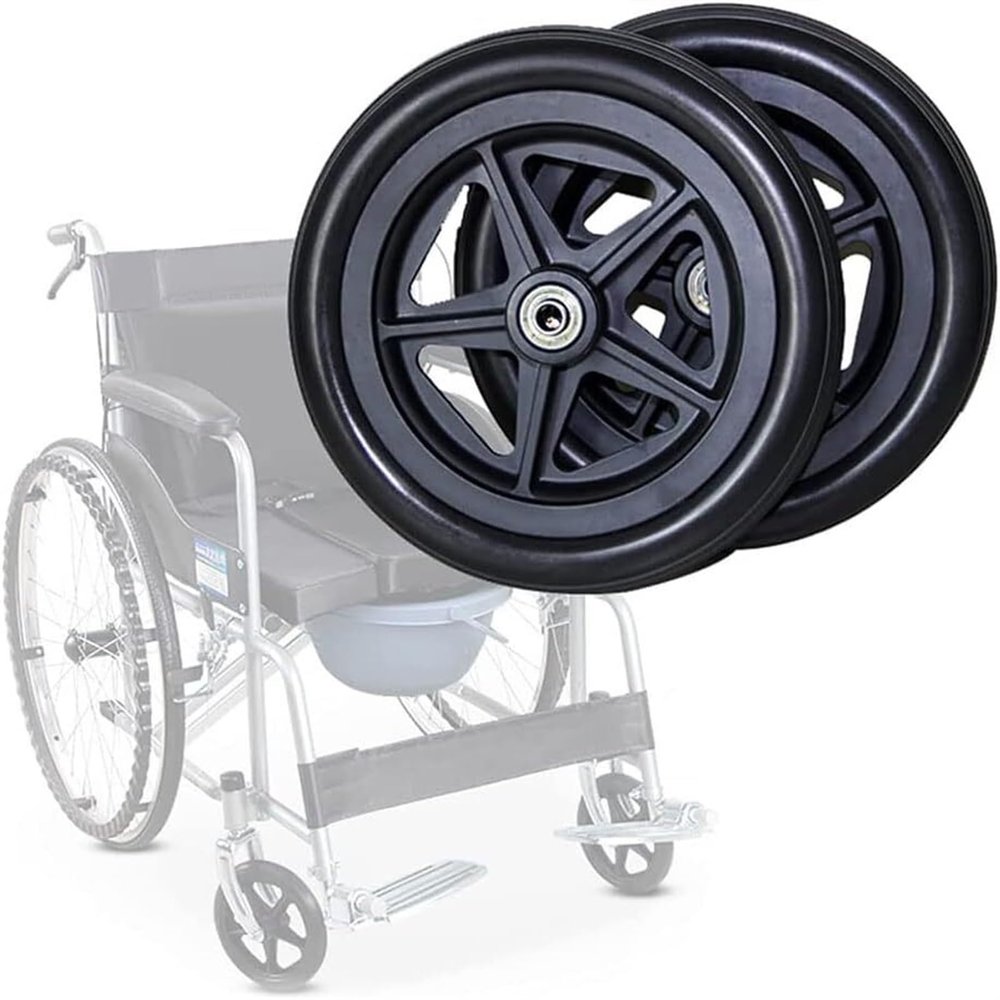 2 Pack Replacement Wheels for Walker, Replacement Wheels for Walker, Front Wheels for Wheelchair, Replacement Casters(Noir,20Cm/8In)