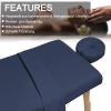12 pcs Massage Table Sheet Massage Bed Cover Set Beauty Salon SPA Bed Couch Cover, Breathable Non Woven Fabric Protective Cover, Fitted Massage Table (Dark Blue-4 Set) view 2