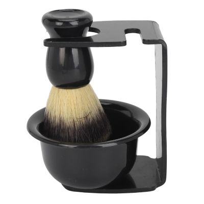 Men Beard Foaming Brush Set, Soap Bowl Brush Rack Nylon Hair Beard Grooming Brush Kit Soap Bowl Brush Rack Nylon Hair Beard Grooming Brush for Men Close Shave Kit