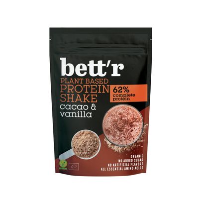 Bettr BIO Protein Shake Cacao and Vanilla - Organic, Vegan, Gluten-free, Soy-free and Dairy-free - 500g
