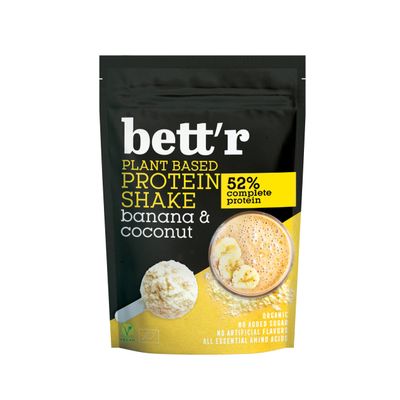 Bettr BIO Protein Shake Banana and Coconut - Organic, Vegan, Gluten-free, Soy-free and Dairy-free - 450g