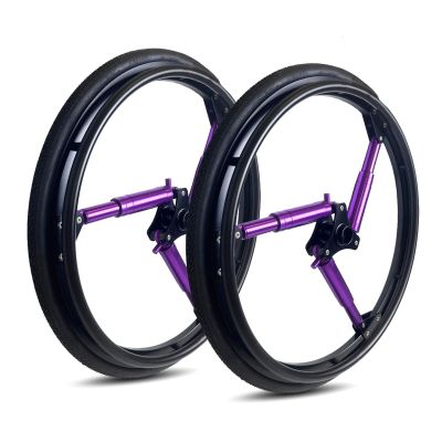 24 Inch Sports Wheelchair Rear Wheel Replacement 2PCS, 241(25-540) Inflatable Polyurethane Tire, Titanium Alloy Shock-Absorbing