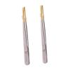 Baluue 2pcs Essential Eyebrow Tools Stainless Steel Tweezers Flat Oblique Tips for Makeup view 1