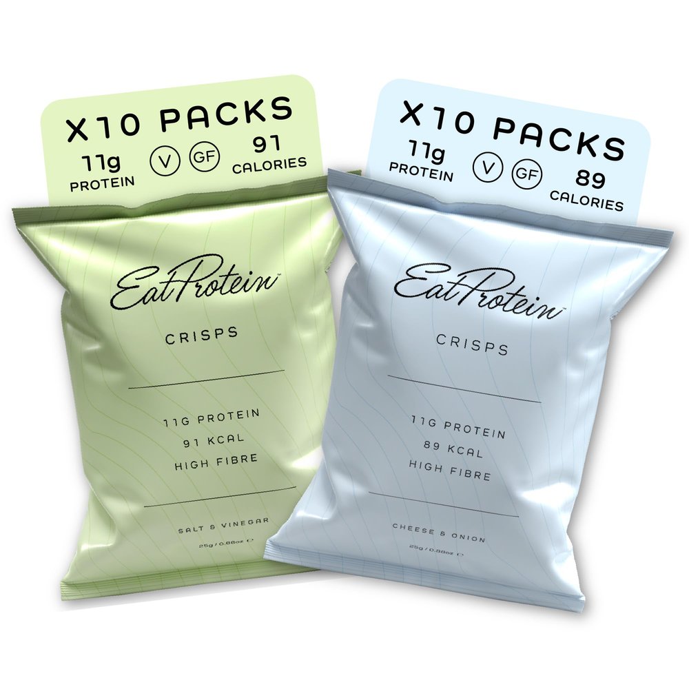 EatProtein Salt & Vinegar and Cheese & Onion Crisps Bundle 20 Pack | Low Calorie | High Protein | Keto Friendly Healthy Snack | Vegetarian & Gluten Free Options | Baked Low Fat Crisps