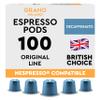 New Grano Milano Decaffeinato Coffee Capsules - 100 Aluminium Coffee Pods Compatible with Nespresso Original line, Medium Roast - Intensity 7/12, Made in Italy view 1