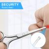 Gjinxi 2Pcs Nose Hair Scissors, Eyebrow Safety Nose Hair Trimmer for Men Women Lace Eyebrow Scissors Small Travel Face Cutting view 4