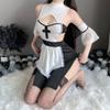 cxbyjyg Sweet maid uniform bare breasts seductive maid dress role play sweet lace maid sexy underwear Black view 2