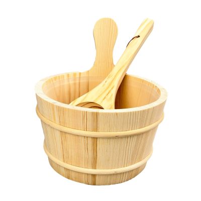 MagiDeal 5 L Large Capacity Wooden Sauna Barrel Equipped with Ladle for Sauna, Bath, Spa, Swimming Pool