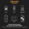 New Grano Milano Lungo Coffee Capsules- 100 Aluminium Coffee Pods Compatible with Nespresso Original line,100% Arabica Medium Roast - Intensity 8/12, Made in Italy view 3