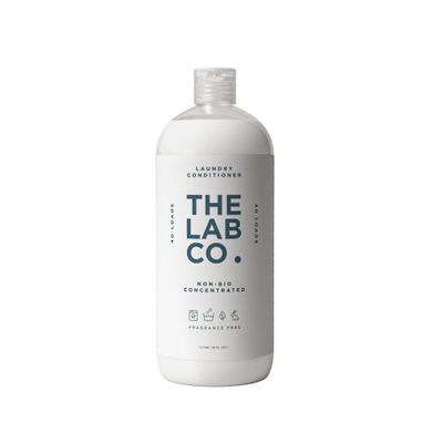 The Lab Co. Fragrance Free Fabric Conditioner & Laundry Softener | Non-Bio, Ultra-Concentrated, 40 Washes | Odourless, Unscented | 1 Litre, Vegan & Biodegradable
