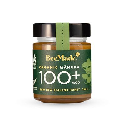 BeeMade - Organic Manuka Honey MGO 100+ 250g | New Zealand Raw Honey | 100% Pure Honey | New Zealand Manuka Organic Honey with Methylglyoxal
