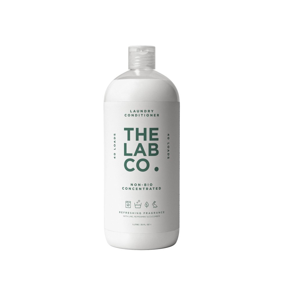 The Lab Co. Refreshing Fabric Conditioner & Laundry Softener | Non-Bio, Ultra-Concentrated, 40 Washes | Lime, Peppermint & Cucumber Scent | 1 Litre, Vegan & Biodegradable