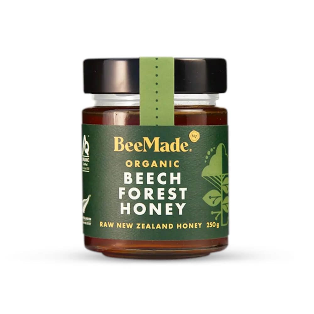 BeeMade - Organic Beech Forest Honey 250g | New Zealand Raw Honey | 100% Pure Honey | New Zealand Organic Honey