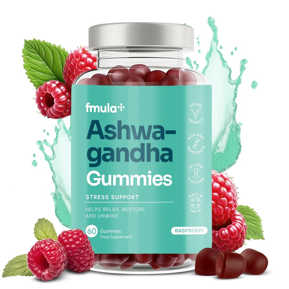 Ashwagandha High Strength Gummies | 1200mg Organic Ashwagandha Gummies with 5% Withanolides Relaxation Stress Relief Supplements | Raspberry Flavour - Vegan - Pack of 1 (Pack of 1)
