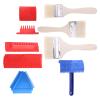 9Pcs Wood Graining Painting Tool Set Rubber Empaistic Graining Pattern Roller with Handle Household Wallpaper Roller view 1