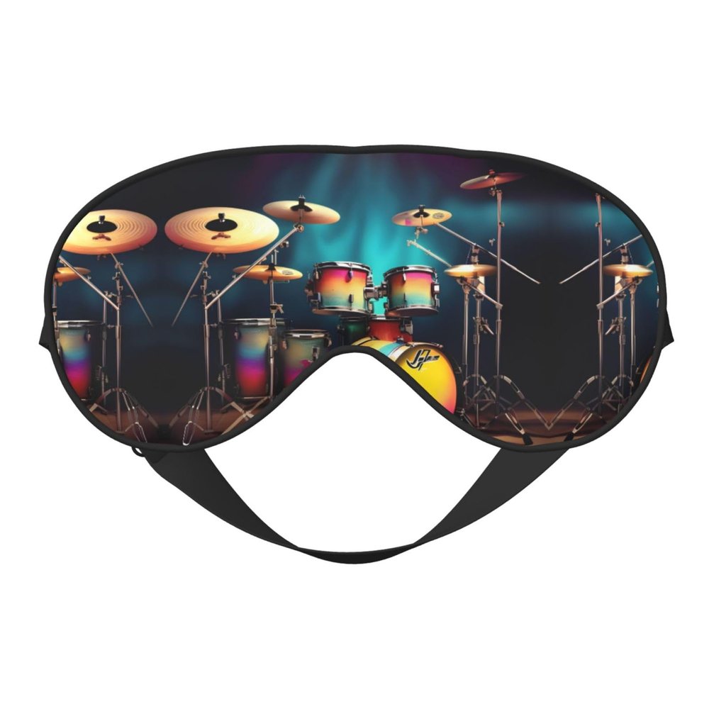 Cool Drums Set Print Block Out Light Eye Sleep Mask,Soft Breathable Eye Cover, for Sleeping Travel Home Nap