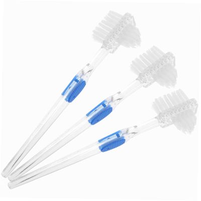 FRCOLOR 15pcs Denture Brush False Cleaning Brush Double-Sided Toothbrush Triple Toothbrush Denture Cleaning Tool for Fresh Breath