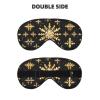 Golden Christmas Snowflake Print Block Out Light Eye Sleep Mask,Soft Breathable Eye Cover, for Sleeping Travel Home Nap view 2