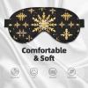 Golden Christmas Snowflake Print Block Out Light Eye Sleep Mask,Soft Breathable Eye Cover, for Sleeping Travel Home Nap view 3