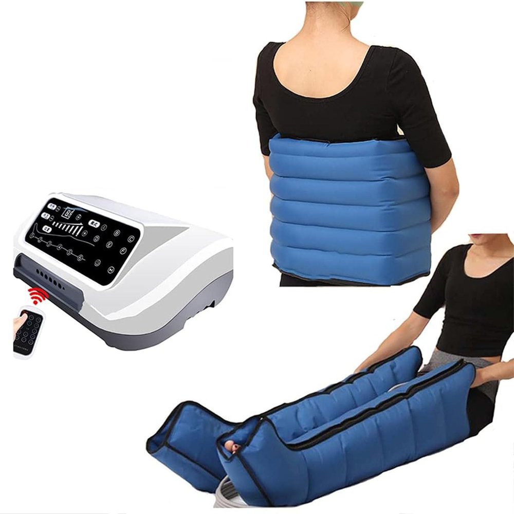 LSRFXF Air Compression Boots Pneumatic Leg Massager, Full Body Air Compression Massager with Remote Control, Waist Leg Arm Relax Instrument, Relaxes Muscles, Varicose Veins Treatment