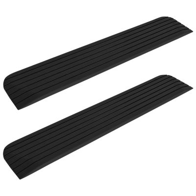 qohoio Threshold Ramps 2 pcs 110x21x2.5 cm Rubber-Rubber Threshold Ramp,Self Adhesive Door Floor Transition Strip,Flooring Threshold Ramp Reducer,Door Strip Trim Bar for Carpet Threshold Transition