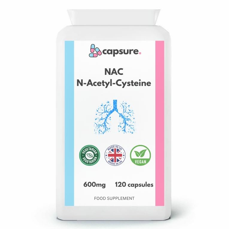 Capsure NAC N-Acetyl-Cysteine 600mg Vegan Capsules, 120 Count
