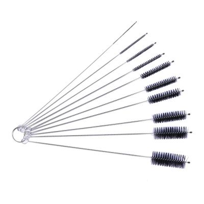 10Pcs Drinking Straw Cleaning Brush Kit Straw Tube Pipe Cleaner Nylon Stainless Steel Long Handle Cleaning Brushes(Style d)