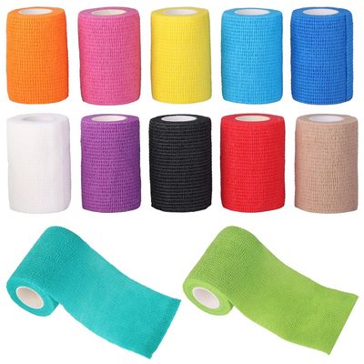 12 Rolls Self-Adhesive Bandage Wrapped In Color, 7.5cm x 4.5M Elastic Self-Adhesive Bandage,First Aid Sports Wrap Adhesive Bandage, Pet Vet Self-Wrap Bandage