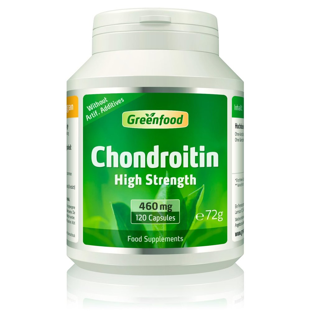 Greenfood Chondroitin, 460 mg, high dose, 120 Capsules - high bioavailability. Without Artificial additives, Without Genetic Engineering.