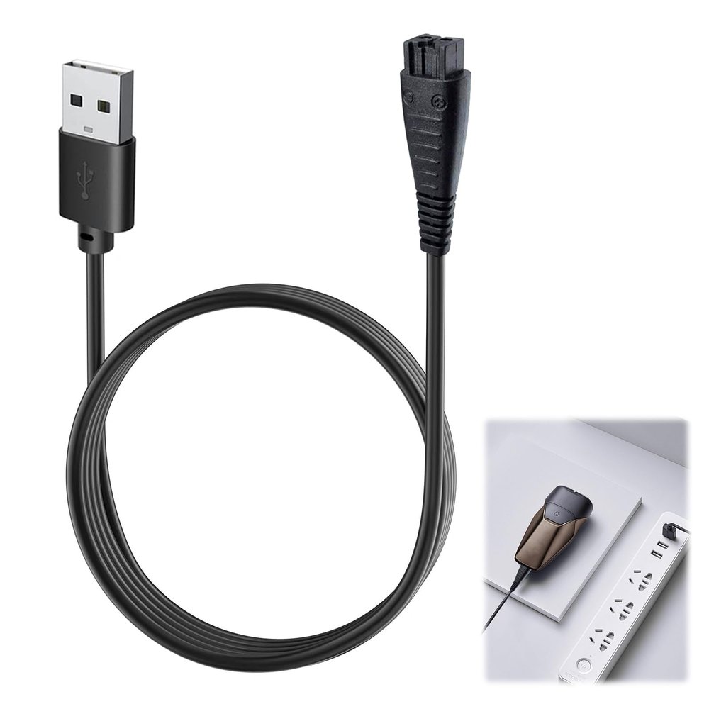 Universal USB Charger for Panasonic Shavers, UK Plug 5.4V Power Supply Cord Replacement Cable Compatible with Panasonic ES-LV97 ES-LA63 RE7-51 RE7-59 RE740 RE768 ERGC20 Lasting PVC Cable (Black)