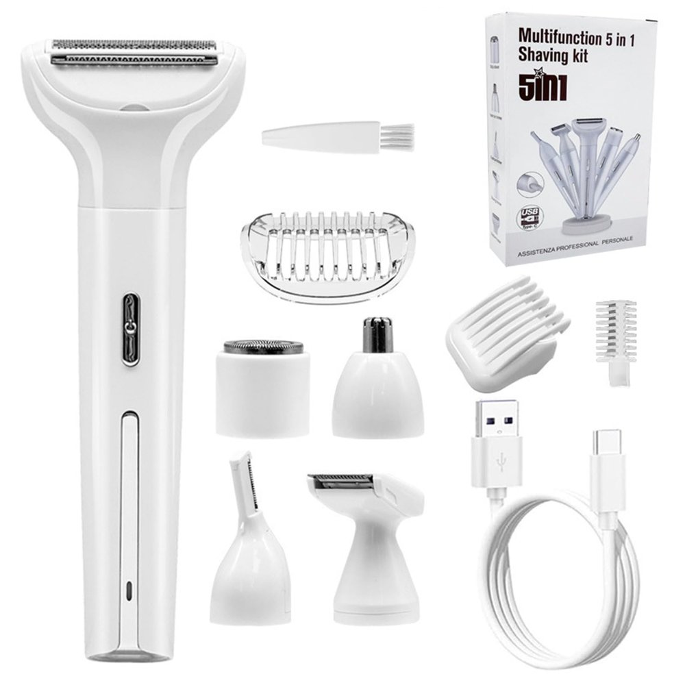 Electric Razro Womens Hair Trimmer For Face Nose BrowsBeard Arm Leg Armpit Painless 5 In 1 Womens Body Shaver