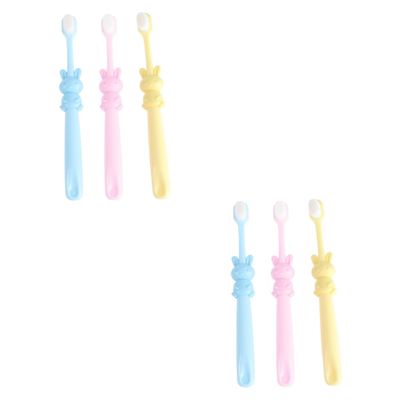 minkissy 6pcs Boys and Girls Toothbrushes Manual Cartoon Teeth Cleaning Rabbit Design for Boy Girl Toothbrushes Years