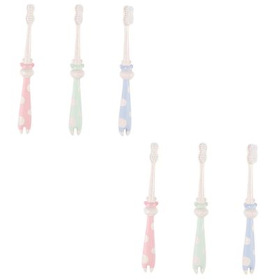 minkissy 6pcs Straw Cartoon Toothbrush for Boys and Girls Boy Girl Oral Care Bristle Brush for First Toothbrush and Daily Use