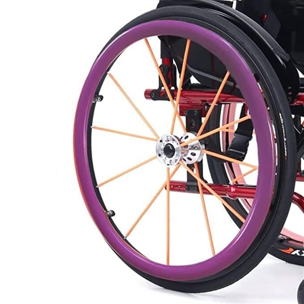22/24 Inch Wheelchair Push Rim Covers, Non-Slip Wear-Resistant Wheelchair Rim Covers, Silicone Wheelchair Rear Wheel Grips Cover, Wheelchair Push Rings Protective Cover(Purple,24in)
