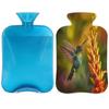 Green Hummingbird Floral Hot Water Bottle with Cover, Spring Bird Flower 2L Hot Water Bag for Pain Relief, Neck and Shoulder, Hand Feet Warmer view 1