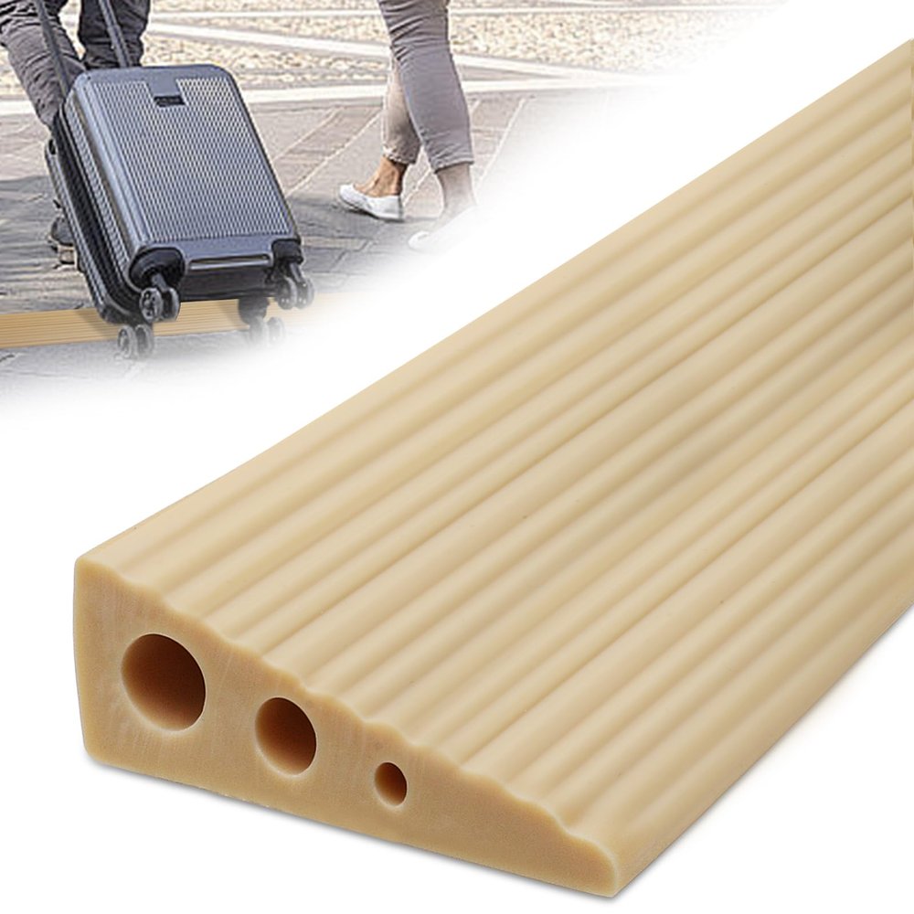 100 x 6.5 x 2.5 cm Door Threshold Ramp PVC Wheelchair Ramp Non-slip Surface Rubber Access Ramp for Wheelchair, Stroller, Walker or Scooter