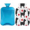 Cute Dachshund Dog Love Heart Hot Water Bottle with Cover, 2L Hot Water Bag for Pain Relief, Neck and Shoulder, Hand Feet Warmer view 1