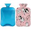 Pink Cows Hot Water Bottle with Cover, Cute Cow Pattern 2L Hot Water Bag for Pain Relief, Neck and Shoulder, Hand Feet Warmer view 1