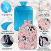 Pink Cows Hot Water Bottle with Cover, Cute Cow Pattern 2L Hot Water Bag for Pain Relief, Neck and Shoulder, Hand Feet Warmer view 3